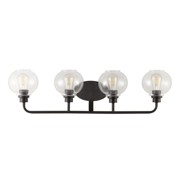 Sandrine Iron/Seeded Glass Cottage Rustic LED Vanity Light